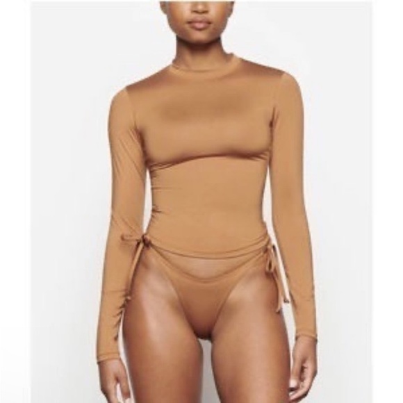 SKIMS Swim Long Sleeve Shirt | Color: Ochre | NEW/NWT!!🌊👙☀️ - Picture 1 of 7